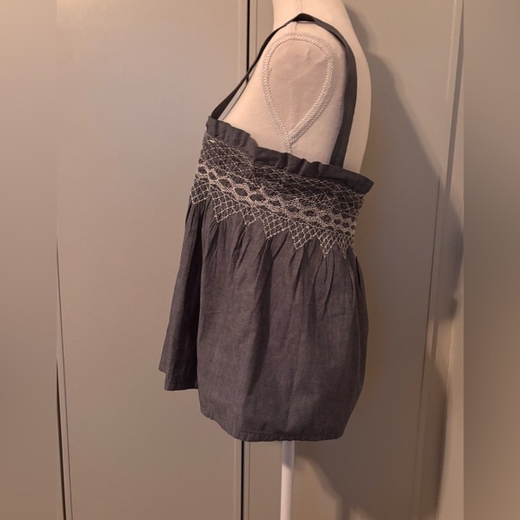 Current/Elliott Blue Sleeveless Top with Embroidery Detail - Picture 5 of 7